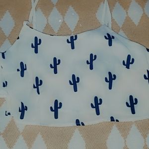 Cactus Croptop with a hanging short sleeve- XS